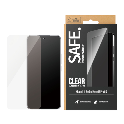 PanzerGlass SAFE. by ® Screen Protector Xiaomi Redmi Note 15 Pro 5G | Ultra-Wide Fit Doorzichtige schermbeschermer 1 stuk(s)
