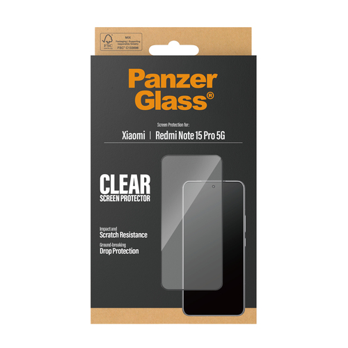 PanzerGlass ® Screen Protector Xiaomi Redmi Note 15 Pro 5G | Ultra-Wide Fit Doorzichtige schermbeschermer 1 stuk(s)