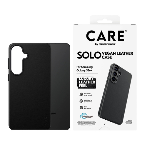 PanzerGlass CARE™ by ® Solo Case Black w. Qi Samsung Galaxy S26+ mobiele telefoon behuizingen Hoes Zwart