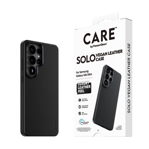 PanzerGlass CARE™ by ® Solo Case Black w. Qi Samsung Galaxy S26 Ultra mobiele telefoon behuizingen Hoes Zwart