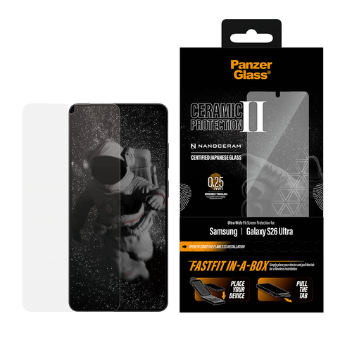 PanzerGlass ® Ceramic Screen Protector Samsung Galaxy S26 Ultra | Ultra-Wide Fit w. Fastfit in-a-box Doorzichtige schermbeschermer 1 stuk(s)