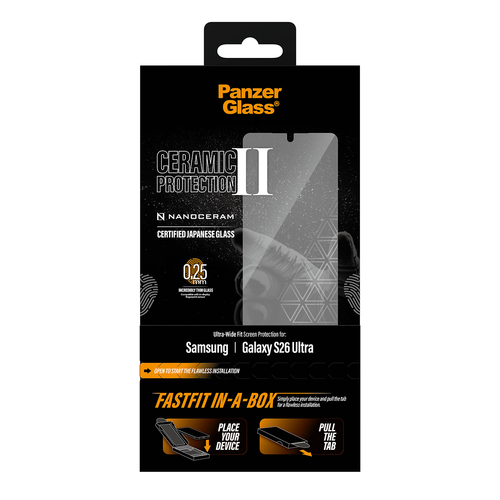 PanzerGlass ® Ceramic Screen Protector Samsung Galaxy S26 Ultra | Ultra-Wide Fit w. Fastfit in-a-box Doorzichtige schermbeschermer 1 stuk(s)