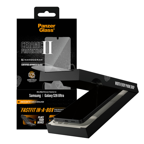 PanzerGlass ® Ceramic Screen Protector Samsung Galaxy S26 Ultra | Ultra-Wide Fit w. Fastfit in-a-box Doorzichtige schermbeschermer 1 stuk(s)