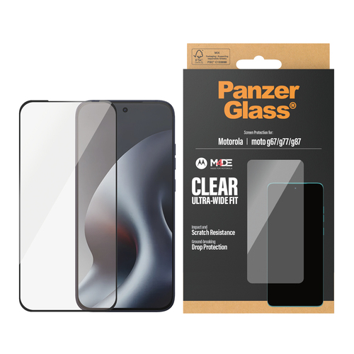 PanzerGlass ® Screen Protector Motorola Moto G77 | Moto G67 | Moto G86 | Ultra-Wide Fit Doorzichtige schermbeschermer 1 stuk(s)