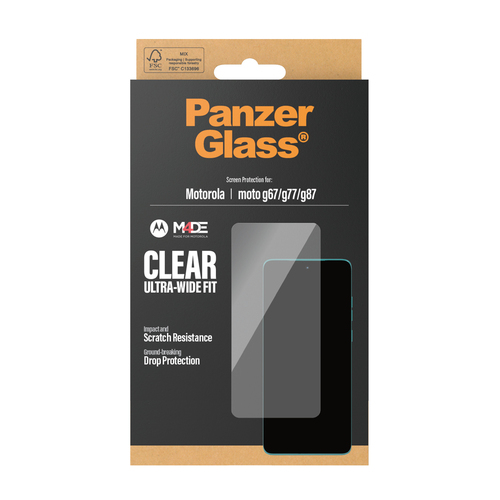PanzerGlass ® Screen Protector Motorola Moto G77 | Moto G67 | Moto G86 | Ultra-Wide Fit Doorzichtige schermbeschermer 1 stuk(s)