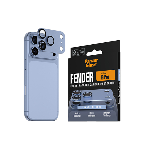 PanzerGlass ® Fender Camera Lens Protector Shades of Blue iPhone 18 Pro Doorzichtige schermbeschermer 1 stuk(s)
