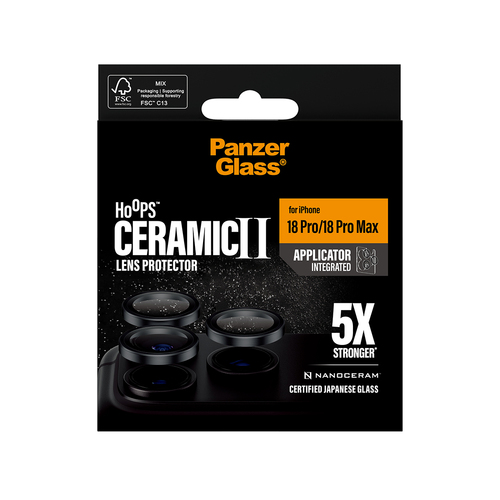 PanzerGlass ® Hoops® Ceramic Camera Lens Protector iPhone 18 Pro | 18 Pro Max Doorzichtige schermbeschermer 1 stuk(s)