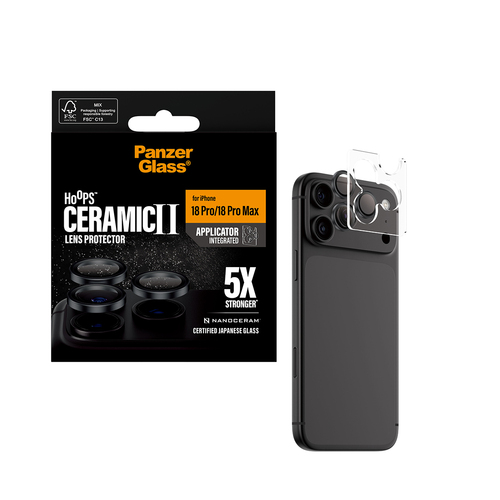 PanzerGlass ® Hoops® Ceramic Camera Lens Protector iPhone 18 Pro | 18 Pro Max Doorzichtige schermbeschermer 1 stuk(s)