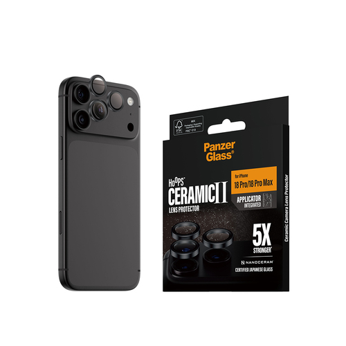 PanzerGlass ® Hoops® Ceramic Camera Lens Protector iPhone 18 Pro | 18 Pro Max Doorzichtige schermbeschermer 1 stuk(s)