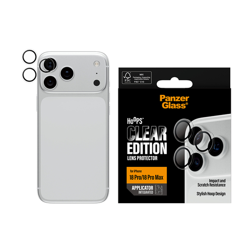 PanzerGlass ® Hoops® Camera Lens Protector Transparent iPhone 18 Pro | 18 Pro Max Doorzichtige schermbeschermer 1 stuk(s)