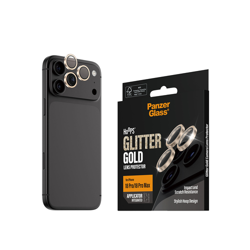 PanzerGlass ® Hoops® Camera Lens Protector Glitter Gold iPhone 18 Pro | 18 Pro Max Doorzichtige schermbeschermer 1 stuk(s)