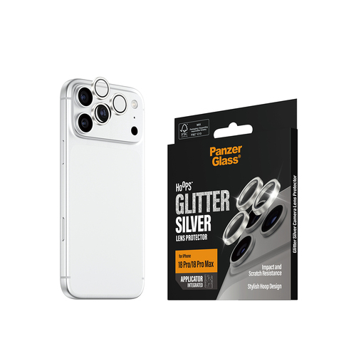 PanzerGlass ® Hoops® Camera Lens Protector Glitter Silver iPhone 18 Pro | 18 Pro Max Doorzichtige schermbeschermer 1 stuk(s)