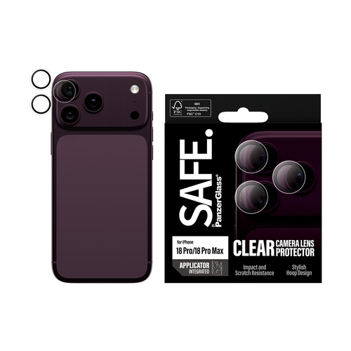 PanzerGlass SAFE. by ® Camera Lens Protector Transparent iPhone 18 Pro | 18 Pro Max Doorzichtige schermbeschermer 1 stuk(s)