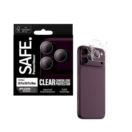 PanzerGlass SAFE. by ® Camera Lens Protector Transparent iPhone 18 Pro | 18 Pro Max Doorzichtige schermbeschermer 1 stuk(s)