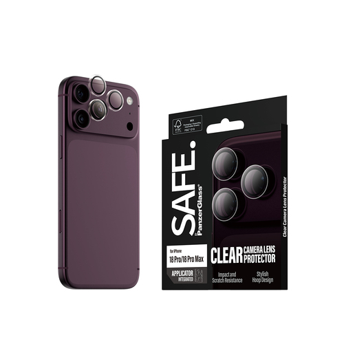 PanzerGlass SAFE. by ® Camera Lens Protector Transparent iPhone 18 Pro | 18 Pro Max Doorzichtige schermbeschermer 1 stuk(s)