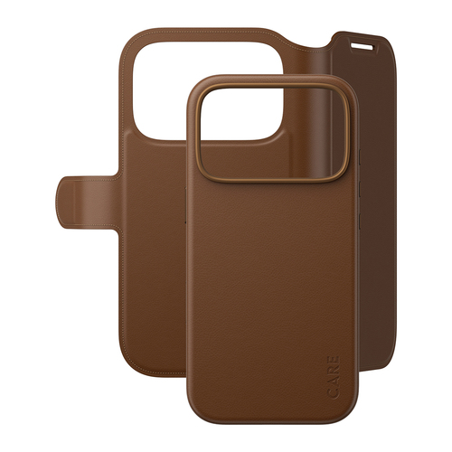 PanzerGlass CARE™ by ® Tango 2-in-1 Wallet Case Brown w. MagSafe iPhone 18 Pro | 17 Pro mobiele telefoon behuizingen Hoes Bruin