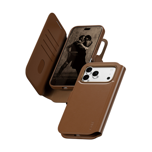 PanzerGlass CARE™ by ® Tango 2-in-1 Wallet Case Brown w. MagSafe iPhone 18 Pro Max | 17 Pro Max mobiele telefoon behuizingen Hoes Bruin