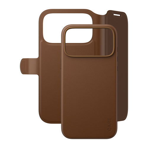 PanzerGlass CARE™ by ® Tango 2-in-1 Wallet Case Brown w. MagSafe iPhone 18 Pro Max | 17 Pro Max mobiele telefoon behuizingen Hoes Bruin
