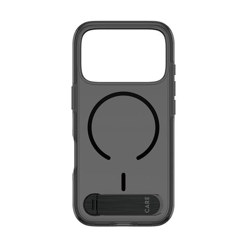 PanzerGlass CARE™ by ® Kickstand Case Smokey w. Black MagSafe iPhone 18 Pro | 17 Pro mobiele telefoon behuizingen Hoes Zwart