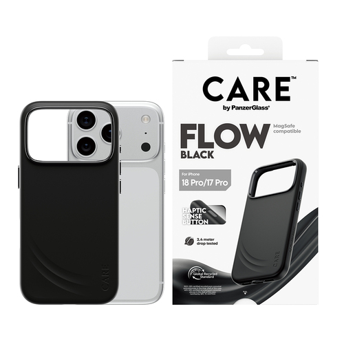PanzerGlass CARE™ by ® Flow Case Black w. MagSafe iPhone 18 Pro | 17 Pro mobiele telefoon behuizingen Hoes Zwart