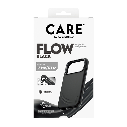 PanzerGlass CARE™ by ® Flow Case Black w. MagSafe iPhone 18 Pro | 17 Pro mobiele telefoon behuizingen Hoes Zwart