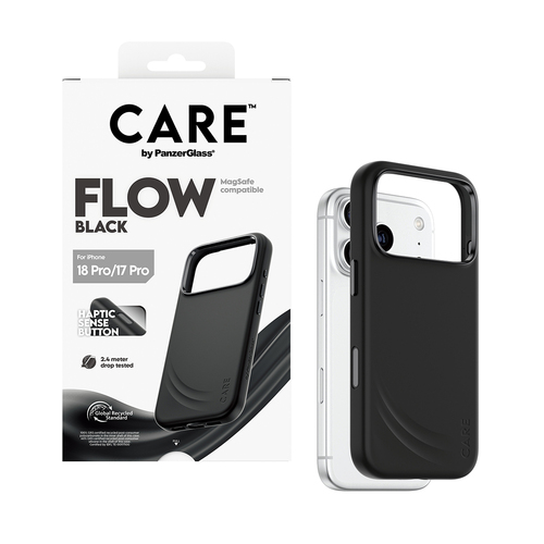 PanzerGlass CARE™ by ® Flow Case Black w. MagSafe iPhone 18 Pro | 17 Pro mobiele telefoon behuizingen Hoes Zwart