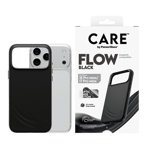 PanzerGlass CARE™ by ® Flow Case Black w. MagSafe iPhone 18 Pro Max | 17 Pro Max mobiele telefoon behuizingen Hoes Zwart