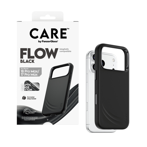 PanzerGlass CARE™ by ® Flow Case Black w. MagSafe iPhone 18 Pro Max | 17 Pro Max mobiele telefoon behuizingen Hoes Zwart