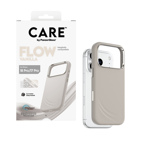 PanzerGlass CARE™ by ® Flow Case Vanilla w. MagSafe iPhone 18 Pro | 17 Pro mobiele telefoon behuizingen Hoes Beige