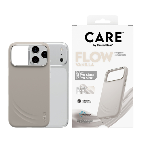 PanzerGlass CARE™ by ® Flow Case Vanilla w. MagSafe iPhone 18 Pro Max | 17 Pro Max mobiele telefoon behuizingen Hoes Beige