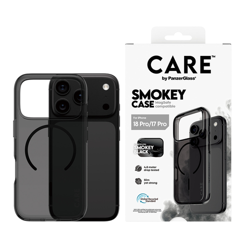 PanzerGlass CARE™ by ® Urban Explorer Case Smokey w. Black MagSafe iPhone 18 Pro | 17 Pro mobiele telefoon behuizingen Hoes Zwart