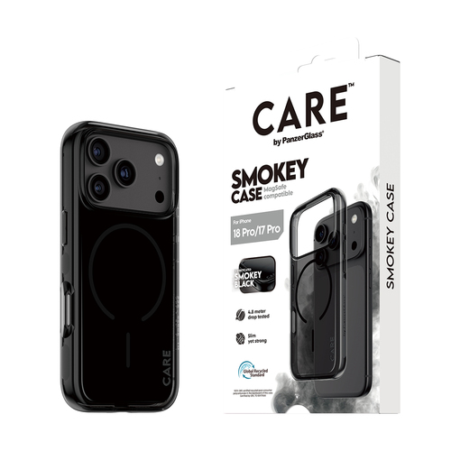PanzerGlass CARE™ by ® Urban Explorer Case Smokey w. Black MagSafe iPhone 18 Pro | 17 Pro mobiele telefoon behuizingen Hoes Zwart