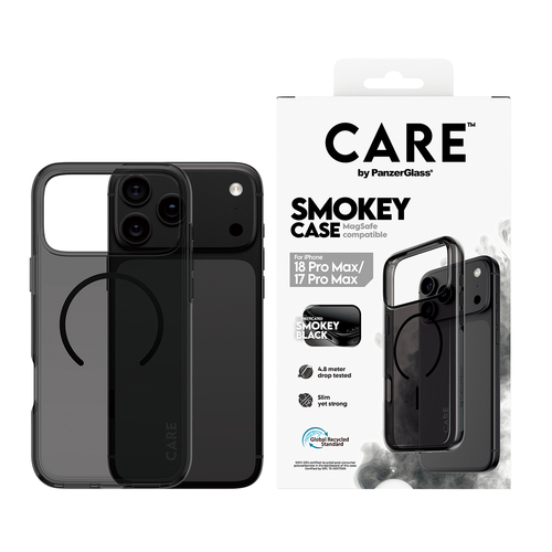 PanzerGlass CARE™ by ® Urban Explorer Case Smokey w. Black MagSafe iPhone 18 Pro Max | 17 Pro Max mobiele telefoon behuizingen Hoes Zwart