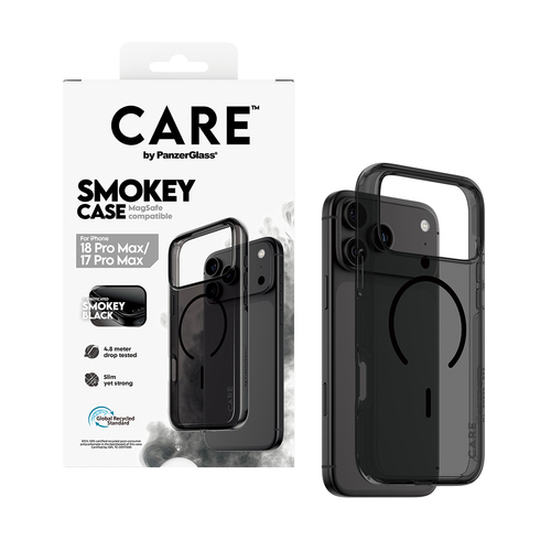 PanzerGlass CARE™ by ® Urban Explorer Case Smokey w. Black MagSafe iPhone 18 Pro Max | 17 Pro Max mobiele telefoon behuizingen Hoes Zwart