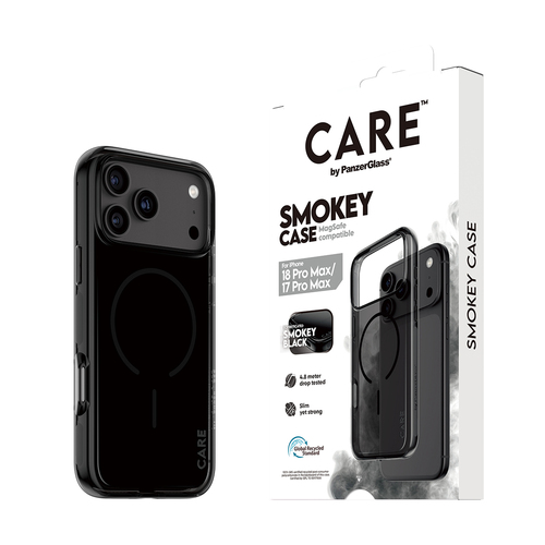 PanzerGlass CARE™ by ® Urban Explorer Case Smokey w. Black MagSafe iPhone 18 Pro Max | 17 Pro Max mobiele telefoon behuizingen Hoes Zwart