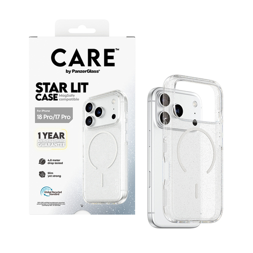 PanzerGlass CARE™ by ® Star Lit Case w. MagSafe iPhone 18 Pro | 17 Pro mobiele telefoon behuizingen Hoes Transparant