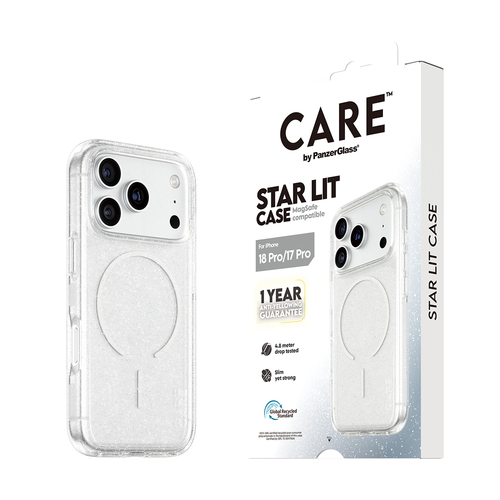 PanzerGlass CARE™ by ® Star Lit Case w. MagSafe iPhone 18 Pro | 17 Pro mobiele telefoon behuizingen Hoes Transparant