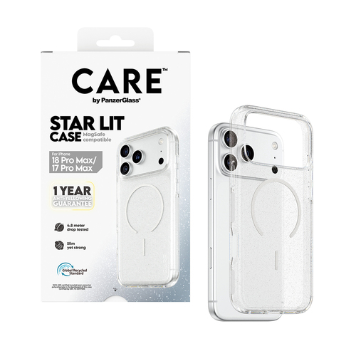 PanzerGlass CARE™ by ® Urban Explorer Case Star Lit w. MagSafe iPhone 18 Pro Max | 17 Pro Max mobiele telefoon behuizingen Hoes Transparant