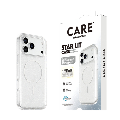 PanzerGlass CARE™ by ® Urban Explorer Case Star Lit w. MagSafe iPhone 18 Pro Max | 17 Pro Max mobiele telefoon behuizingen Hoes Transparant