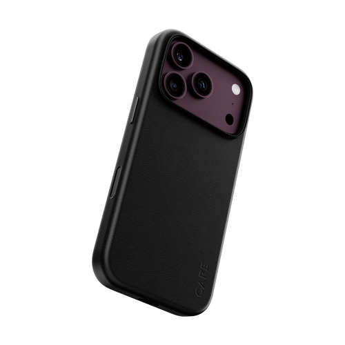 PanzerGlass CARE™ by ® Solo Vegan Leather Case Black w. MagSafe iPhone 18 Pro | 17 Pro mobiele telefoon behuizingen Hoes Zwart