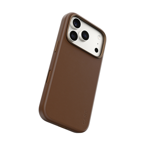 PanzerGlass CARE™ by ® Solo Vegan Leather Case Brown w. MagSafe iPhone 18 Pro | 17 Pro mobiele telefoon behuizingen Hoes Bruin