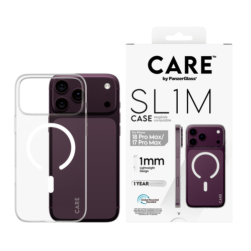 PanzerGlass CARE™ by ® SL1M Case Transparent w. MagSafe iPhone 18 Pro Max | 17 Pro Max mobiele telefoon behuizingen Hoes Transparant