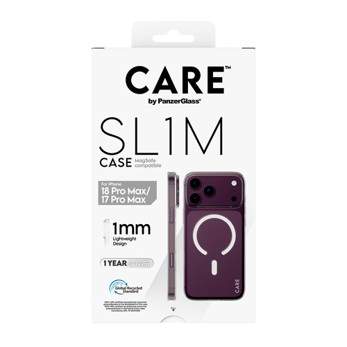 PanzerGlass CARE™ by ® SL1M Case Transparent w. MagSafe iPhone 18 Pro Max | 17 Pro Max mobiele telefoon behuizingen Hoes Transparant