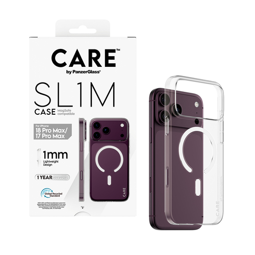 PanzerGlass CARE™ by ® SL1M Case Transparent w. MagSafe iPhone 18 Pro Max | 17 Pro Max mobiele telefoon behuizingen Hoes Transparant
