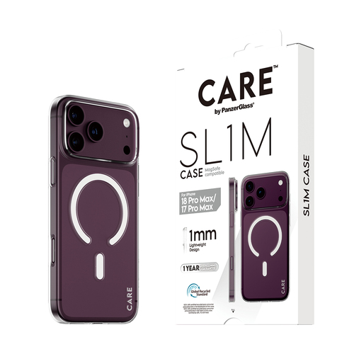 PanzerGlass CARE™ by ® SL1M Case Transparent w. MagSafe iPhone 18 Pro Max | 17 Pro Max mobiele telefoon behuizingen Hoes Transparant