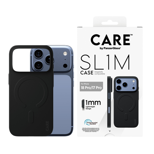 PanzerGlass CARE™ by ® SL1M Case Black w. MagSafe iPhone 18 Pro | 17 Pro mobiele telefoon behuizingen Hoes Zwart