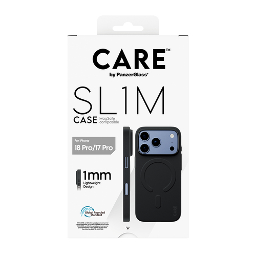 PanzerGlass CARE™ by ® SL1M Case Black w. MagSafe iPhone 18 Pro | 17 Pro mobiele telefoon behuizingen Hoes Zwart