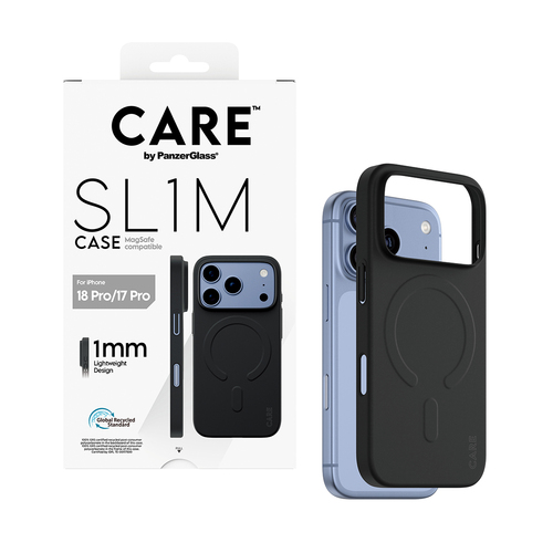 PanzerGlass CARE™ by ® SL1M Case Black w. MagSafe iPhone 18 Pro | 17 Pro mobiele telefoon behuizingen Hoes Zwart