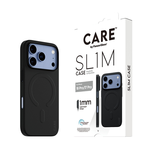 PanzerGlass CARE™ by ® SL1M Case Black w. MagSafe iPhone 18 Pro | 17 Pro mobiele telefoon behuizingen Hoes Zwart