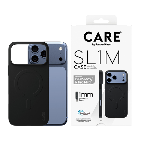 PanzerGlass CARE™ by ® SL1M Case Black w. MagSafe iPhone 18 Pro Max | 17 Pro Max mobiele telefoon behuizingen Hoes Zwart
